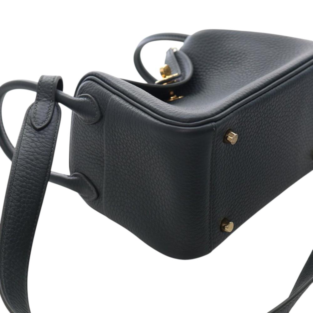 Hermès AB Hermès Green Dark Green Calf Leather Mini Clemence Lindy 20 France