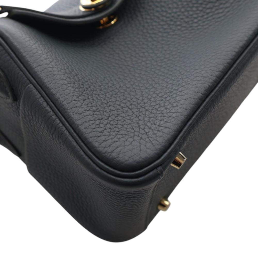 Hermès AB Hermès Green Dark Green Calf Leather Mini Clemence Lindy 20 France