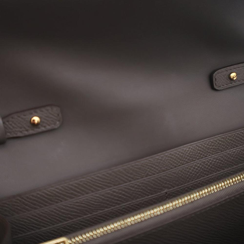 Hermès AB Hermès Brown Taupe Calf Leather Epsom Constance Long To Go Wallet France