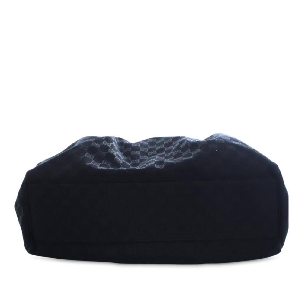 Gucci AB Gucci Black Canvas Fabric Large GG Sukey Tote Italy