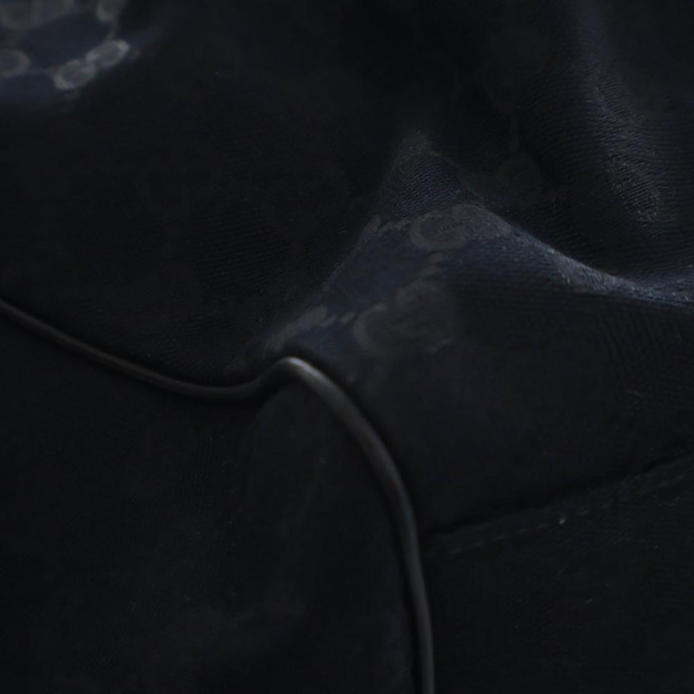 Gucci AB Gucci Black Canvas Fabric Large GG Sukey Tote Italy