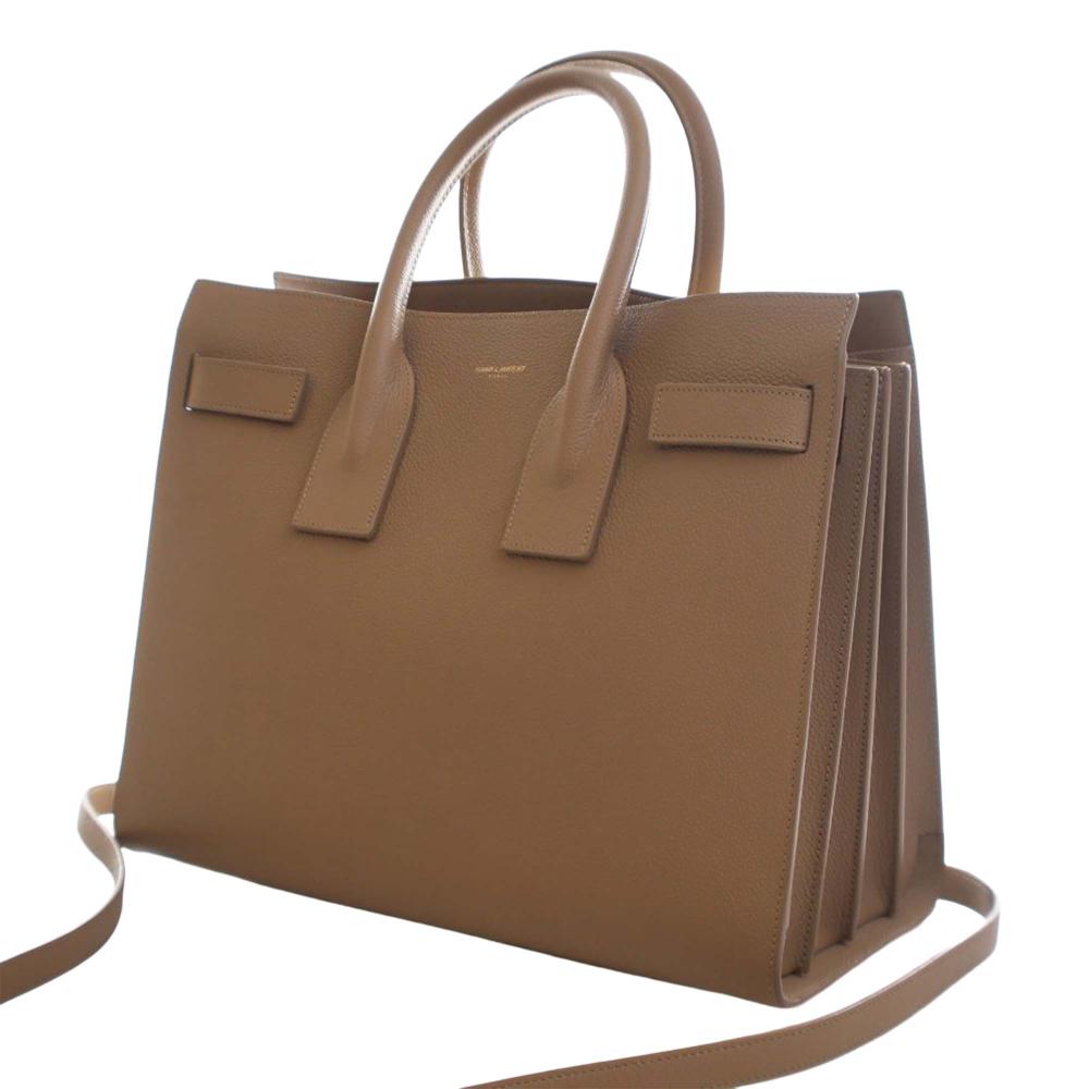 Saint Laurent AB Saint Laurent Brown Calf Leather Small Grained skin Sac De Jour Satchel Italy