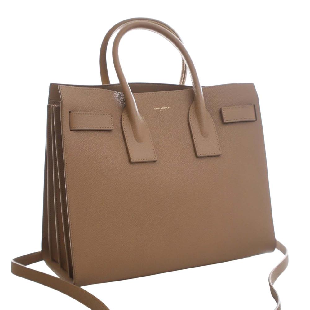 Saint Laurent AB Saint Laurent Brown Calf Leather Small Grained skin Sac De Jour Satchel Italy