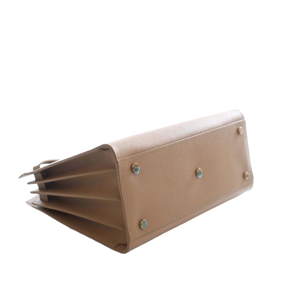 Saint Laurent AB Saint Laurent Brown Calf Leather Small Grained skin Sac De Jour Satchel Italy