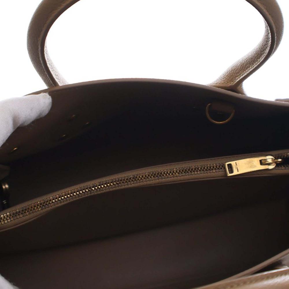 Saint Laurent AB Saint Laurent Brown Calf Leather Small Grained skin Sac De Jour Satchel Italy