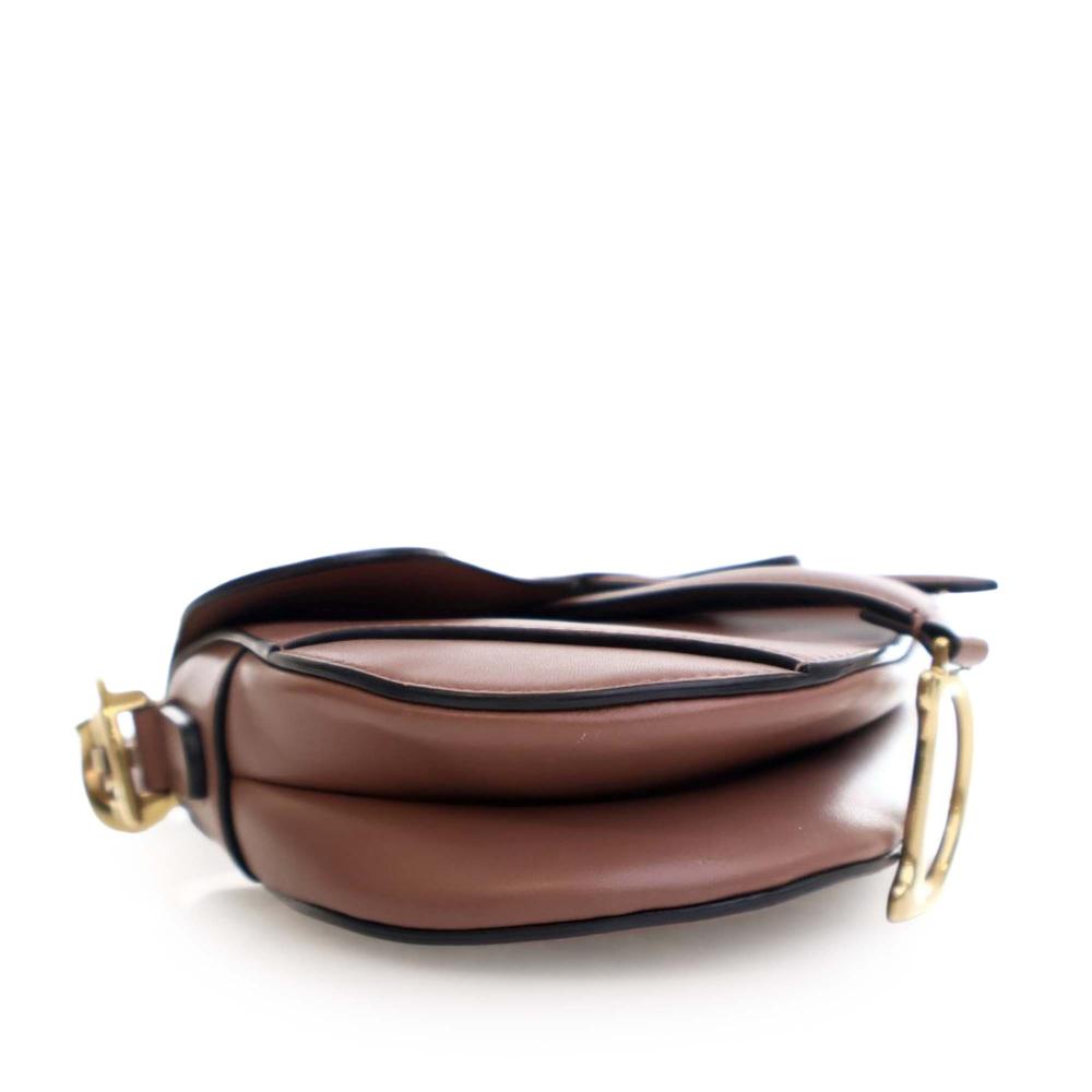 Christian Dior AB Dior Brown Calf Leather Mini Smooth skin Saddle Bag Italy