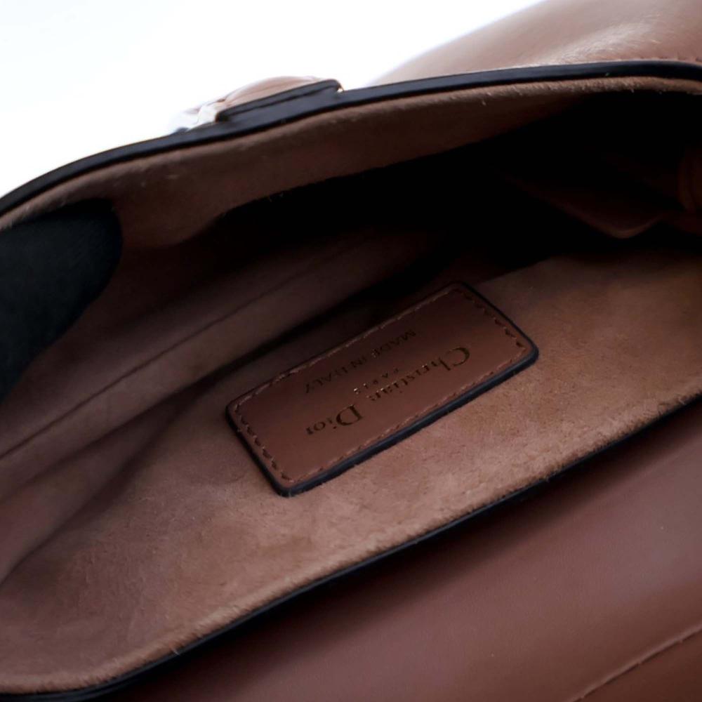 Christian Dior AB Dior Brown Calf Leather Mini Smooth skin Saddle Bag Italy