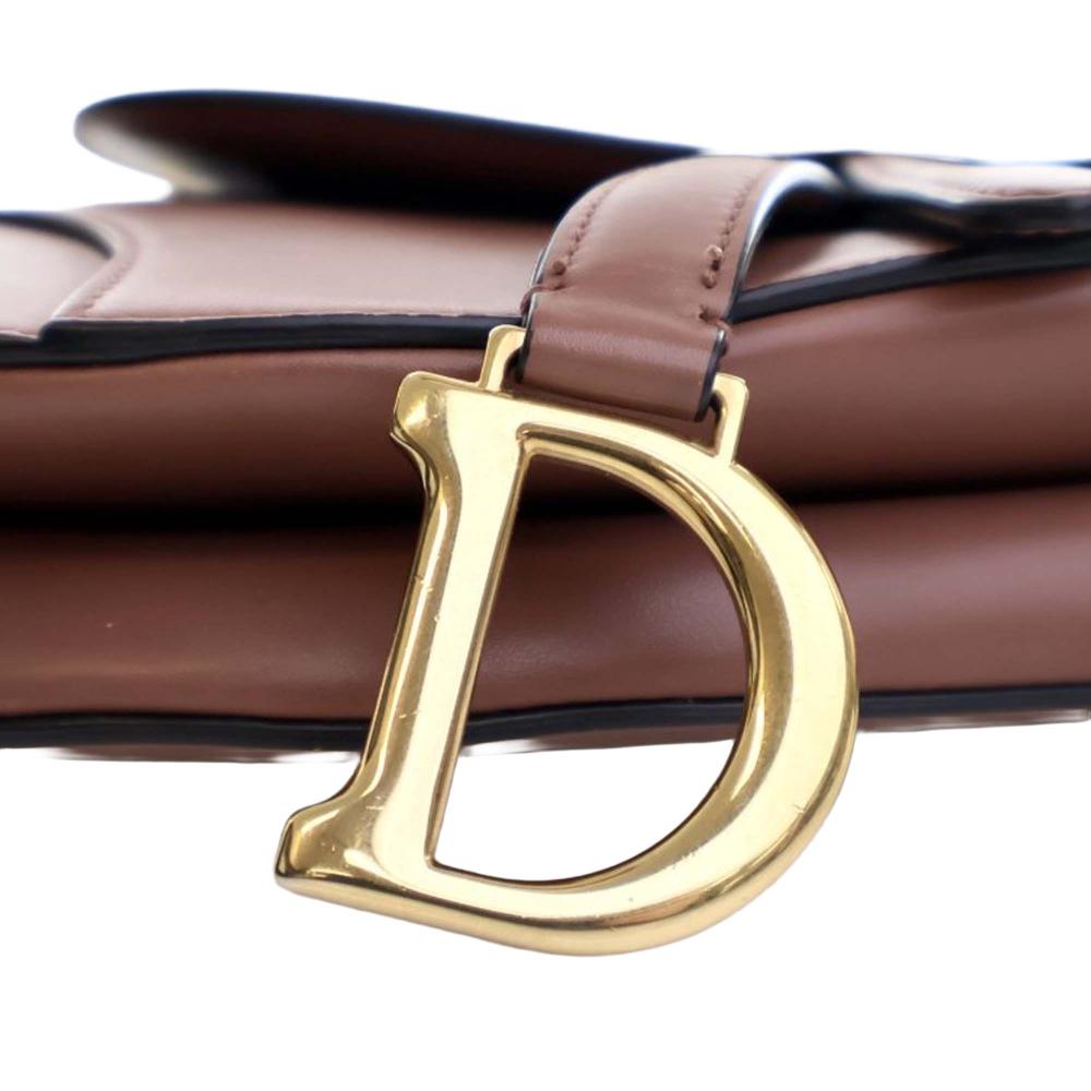Christian Dior AB Dior Brown Calf Leather Mini Smooth skin Saddle Bag Italy