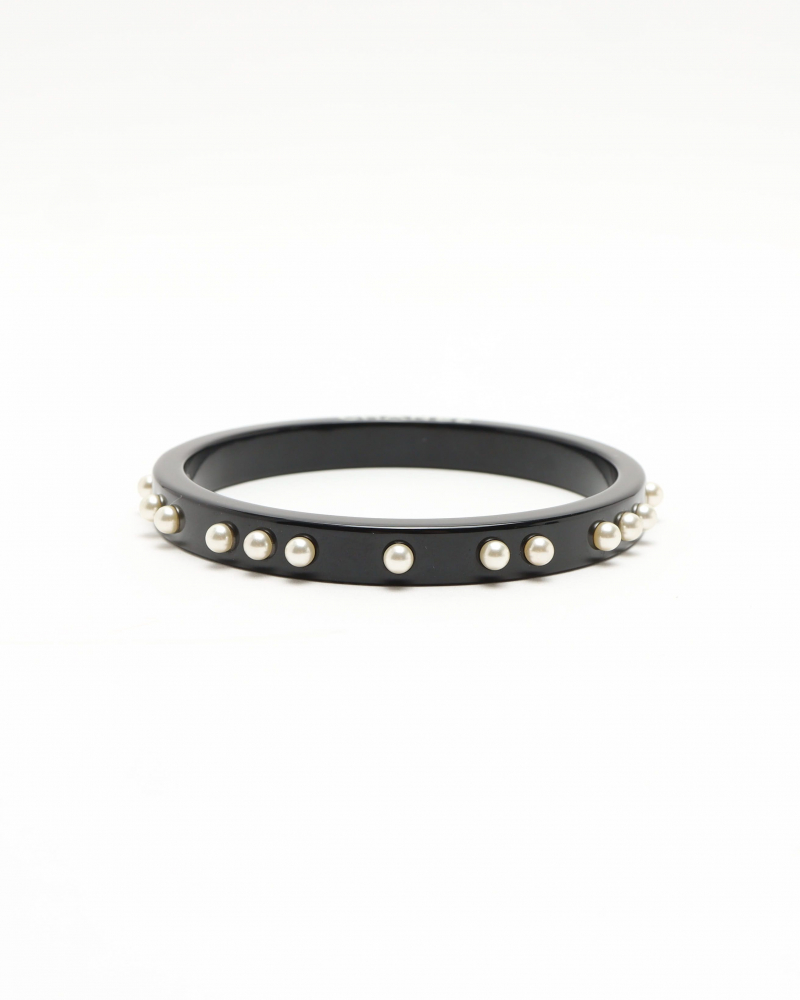 Chanel Logo Resin Pearl Bangle
