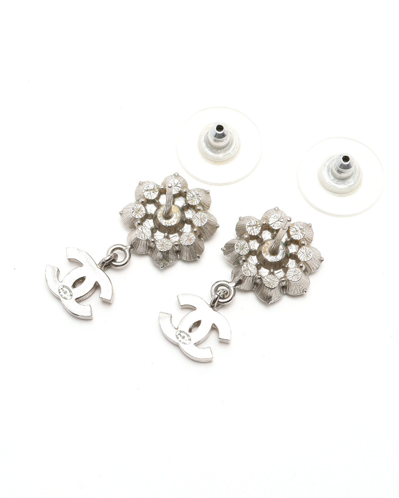 Chanel Coco Mark Dangling Rhinestone Earrings