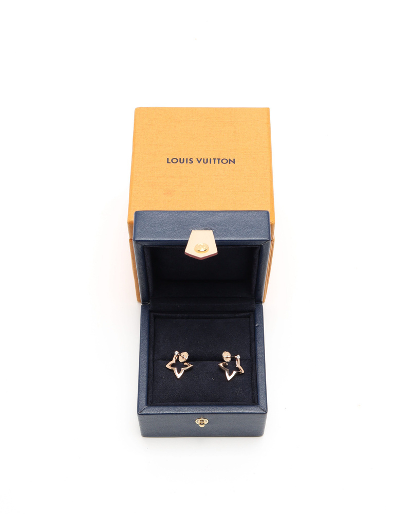 Louis Vuitton Ombre Blossom Mini Hoops, Pink Gold and Diamonds Earrings