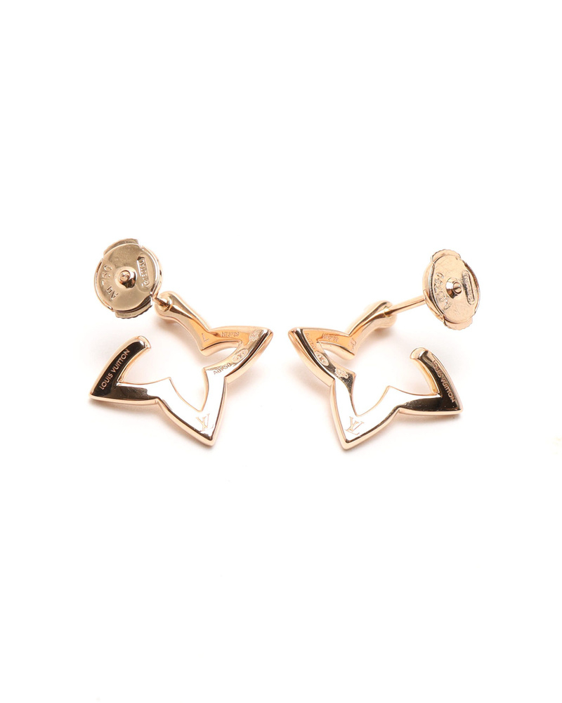 Louis Vuitton Ombre Blossom Mini Hoops, Pink Gold and Diamonds Earrings
