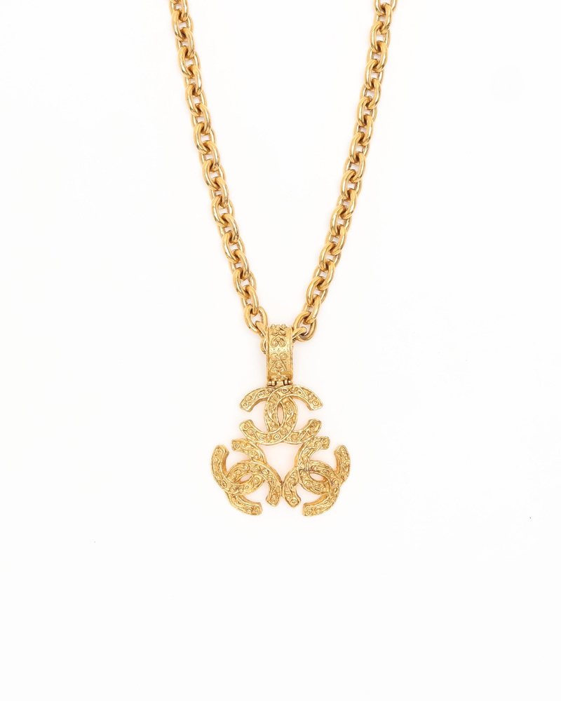 Chanel Vintage Triple Coco Mark Necklace
