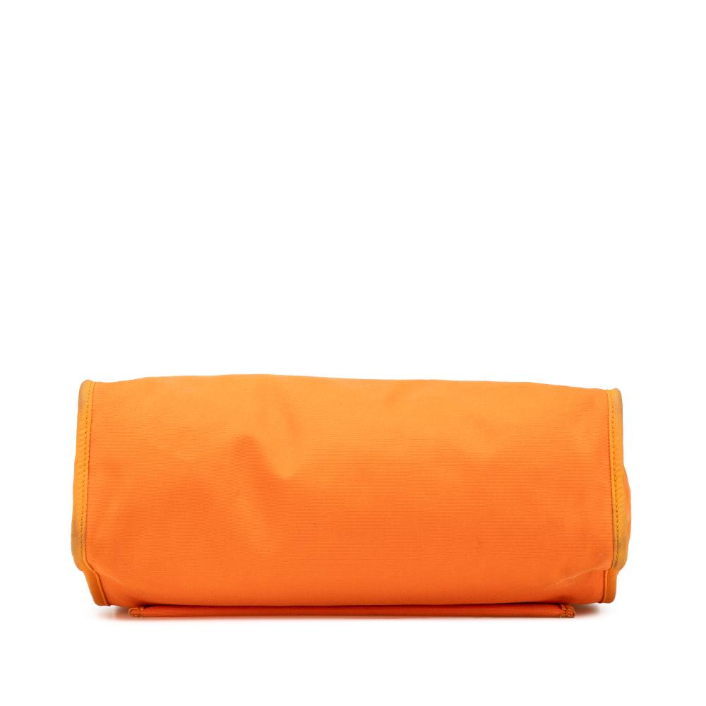 Hermès B Hermès Orange Dark Orange with Brown Canvas Fabric Toile Herbag Zip 31 France