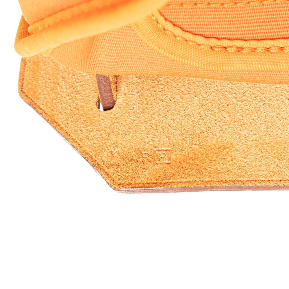 Hermès B Hermès Orange Dark Orange with Brown Canvas Fabric Toile Herbag Zip 31 France