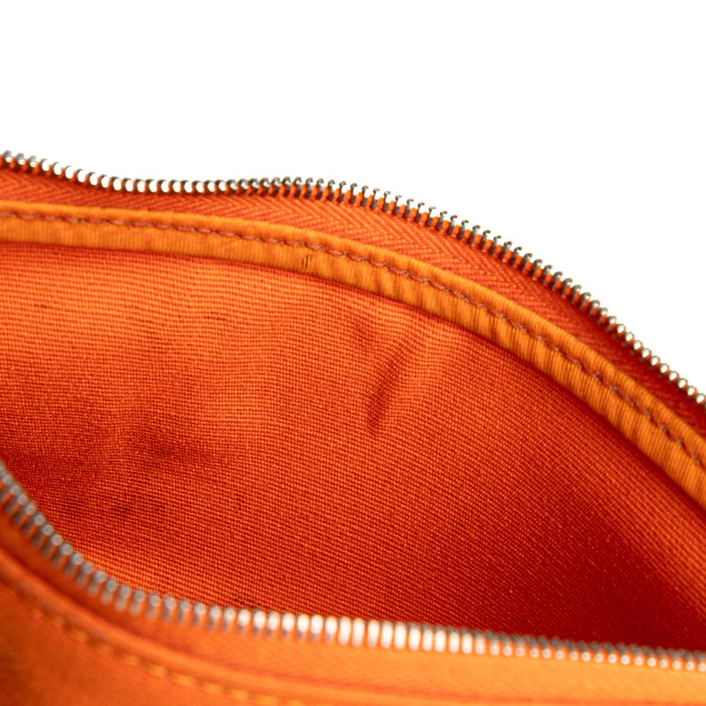 Hermès B Hermès Orange Dark Orange with Brown Canvas Fabric Toile Herbag Zip 31 France