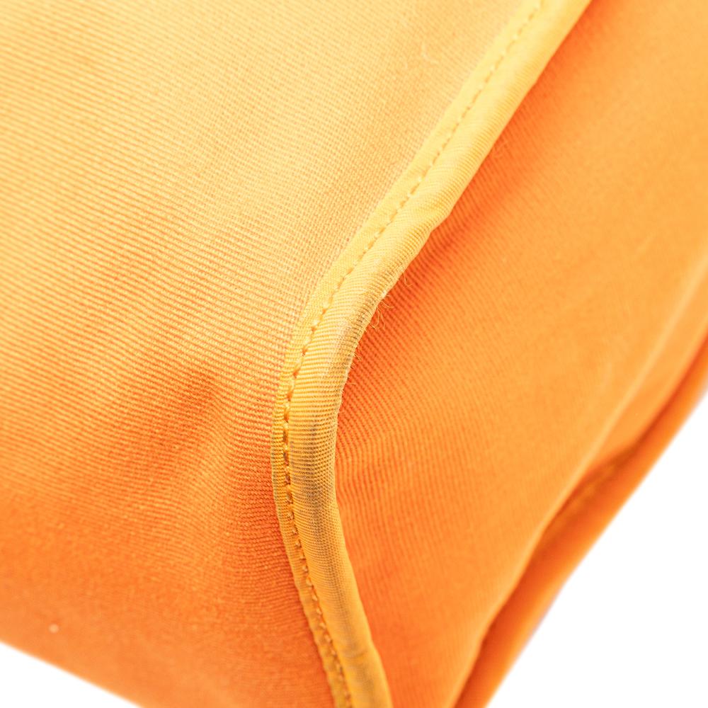 Hermès B Hermès Orange Dark Orange with Brown Canvas Fabric Toile Herbag Zip 31 France