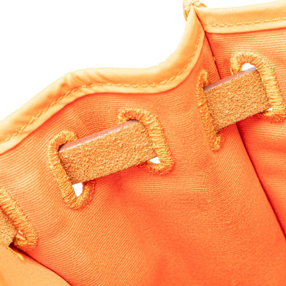 Hermès B Hermès Orange Dark Orange with Brown Canvas Fabric Toile Herbag Zip 31 France
