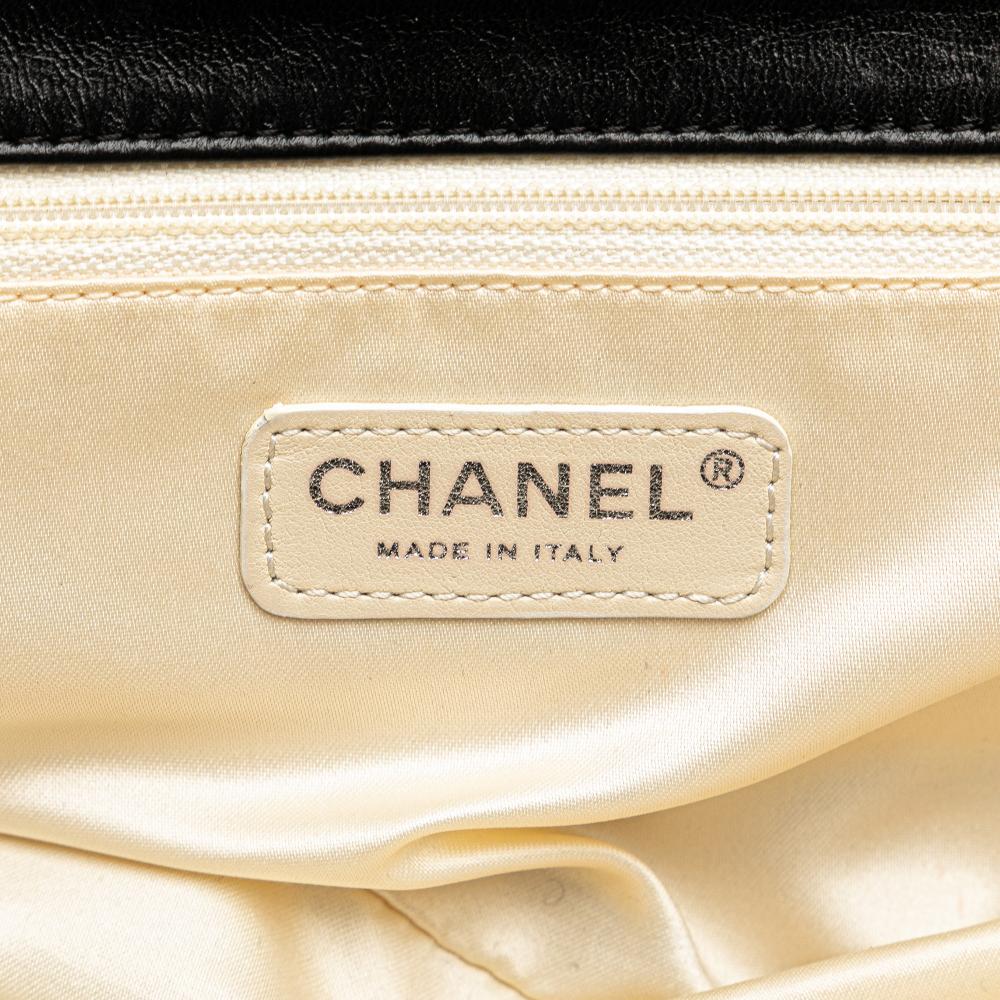 Chanel B Chanel Black Lambskin Leather Leather Quilted Lambskin Reissue East West Flap Italy