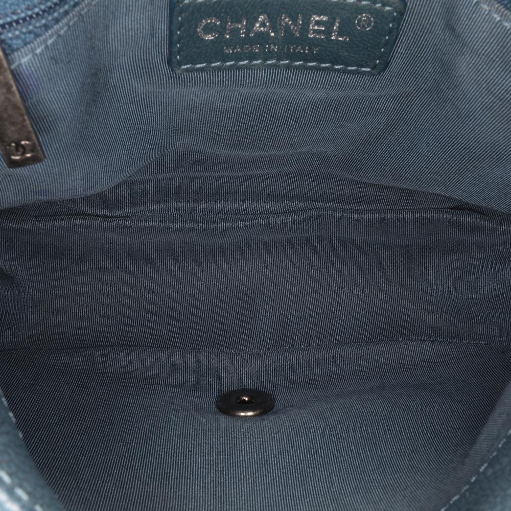 Chanel B Chanel Blue Navy Caviar Leather Leather Small Quilted Caviar Casual Pocket Flap Italy