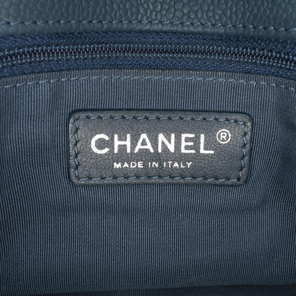 Chanel B Chanel Blue Navy Caviar Leather Leather Small Quilted Caviar Casual Pocket Flap Italy