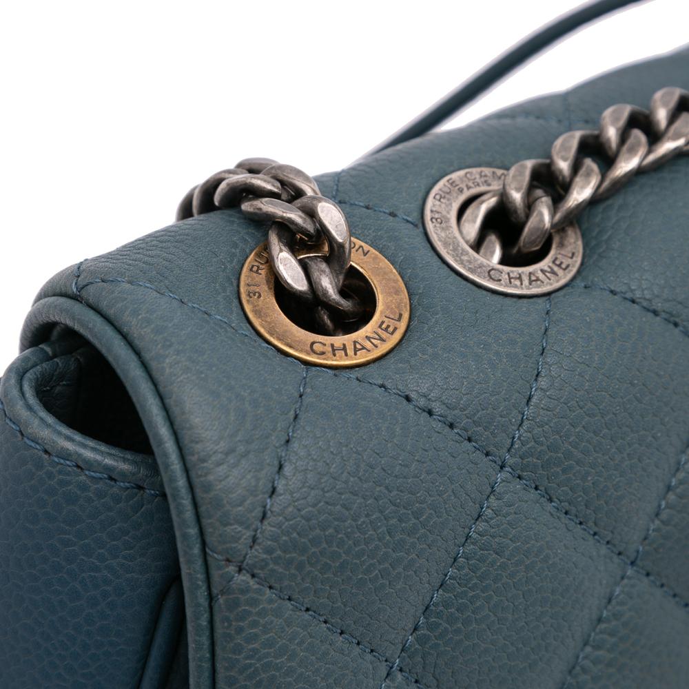 Chanel B Chanel Blue Navy Caviar Leather Leather Small Quilted Caviar Casual Pocket Flap Italy