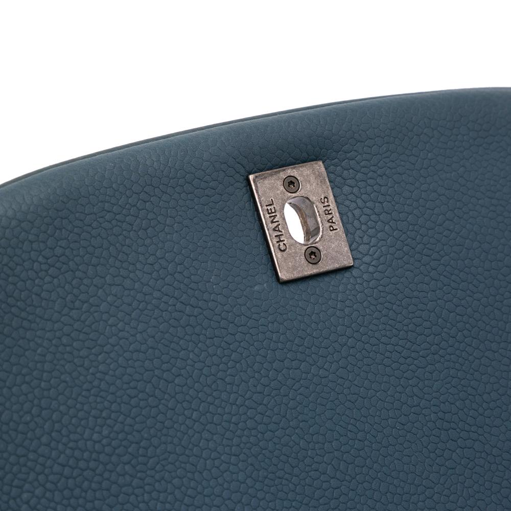 Chanel B Chanel Blue Navy Caviar Leather Leather Small Quilted Caviar Casual Pocket Flap Italy