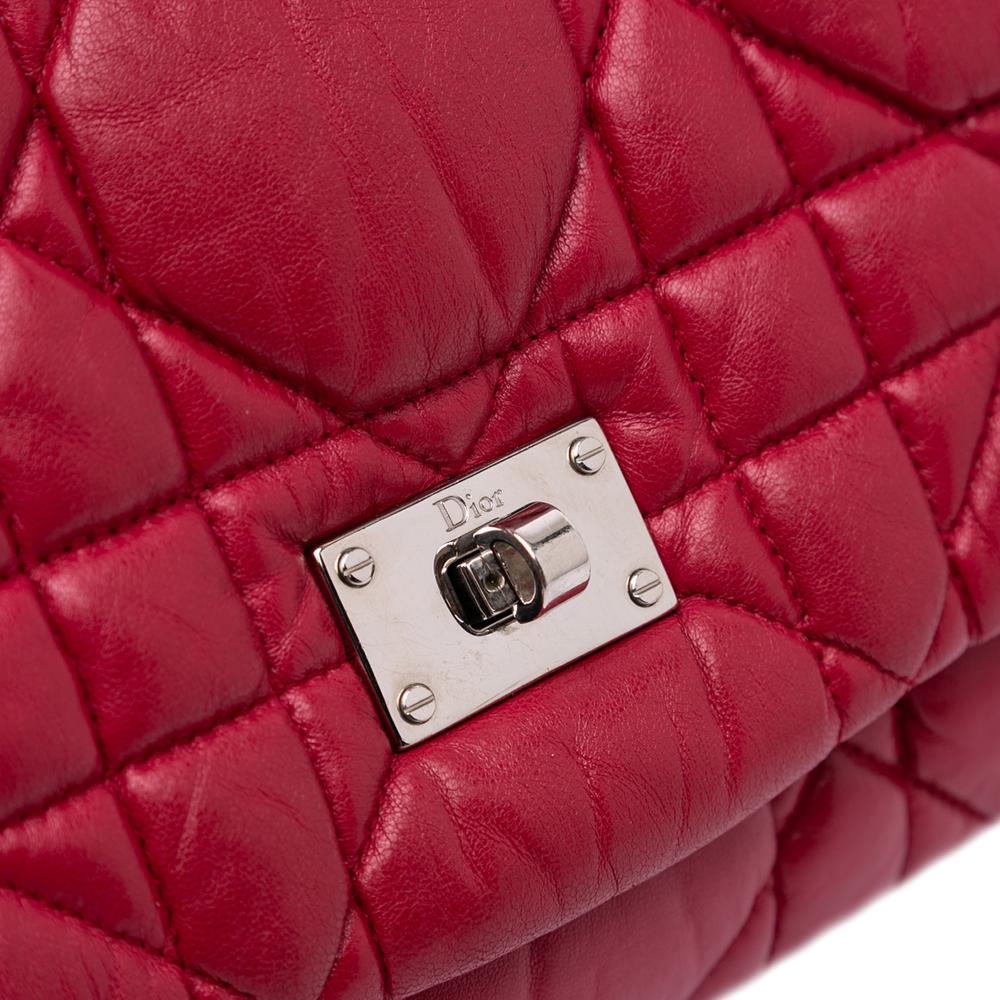 Christian Dior B Dior Red Lambskin Leather Leather Lambskin Cannage Milly La Foret Bag Italy