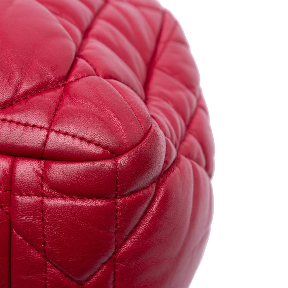 Christian Dior B Dior Red Lambskin Leather Leather Lambskin Cannage Milly La Foret Bag Italy