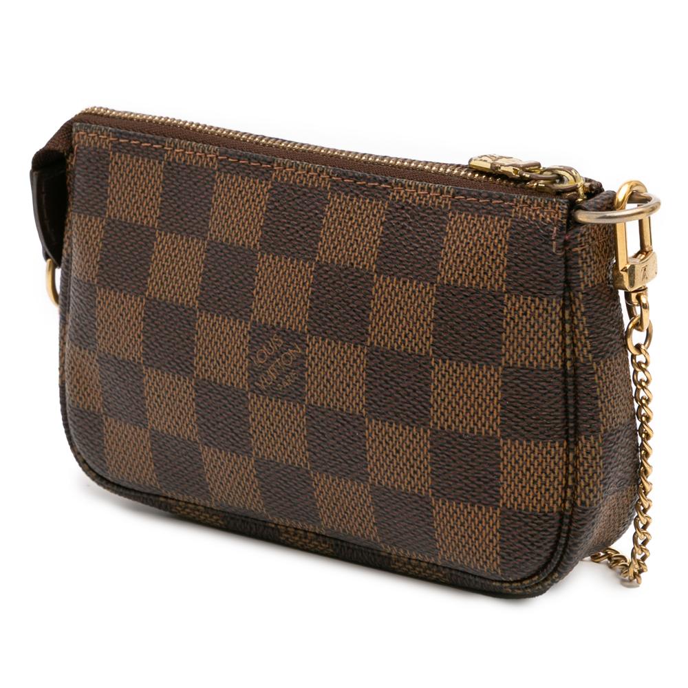 Louis Vuitton AB Louis Vuitton Brown Damier Canvas Canvas Damier Ebene Mini Pochette Accessoires France