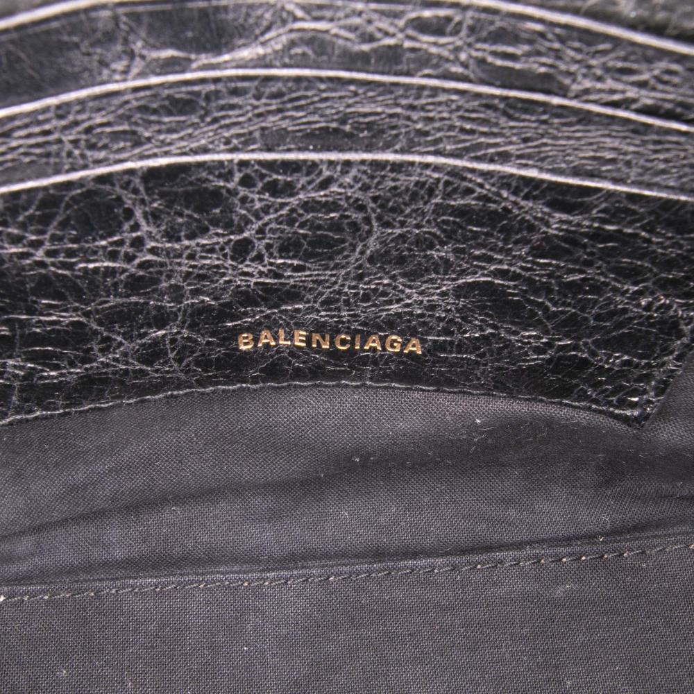 Balenciaga B Balenciaga Black Lambskin Leather Leather XXS Lambskin Bazar Shopper Satchel Italy