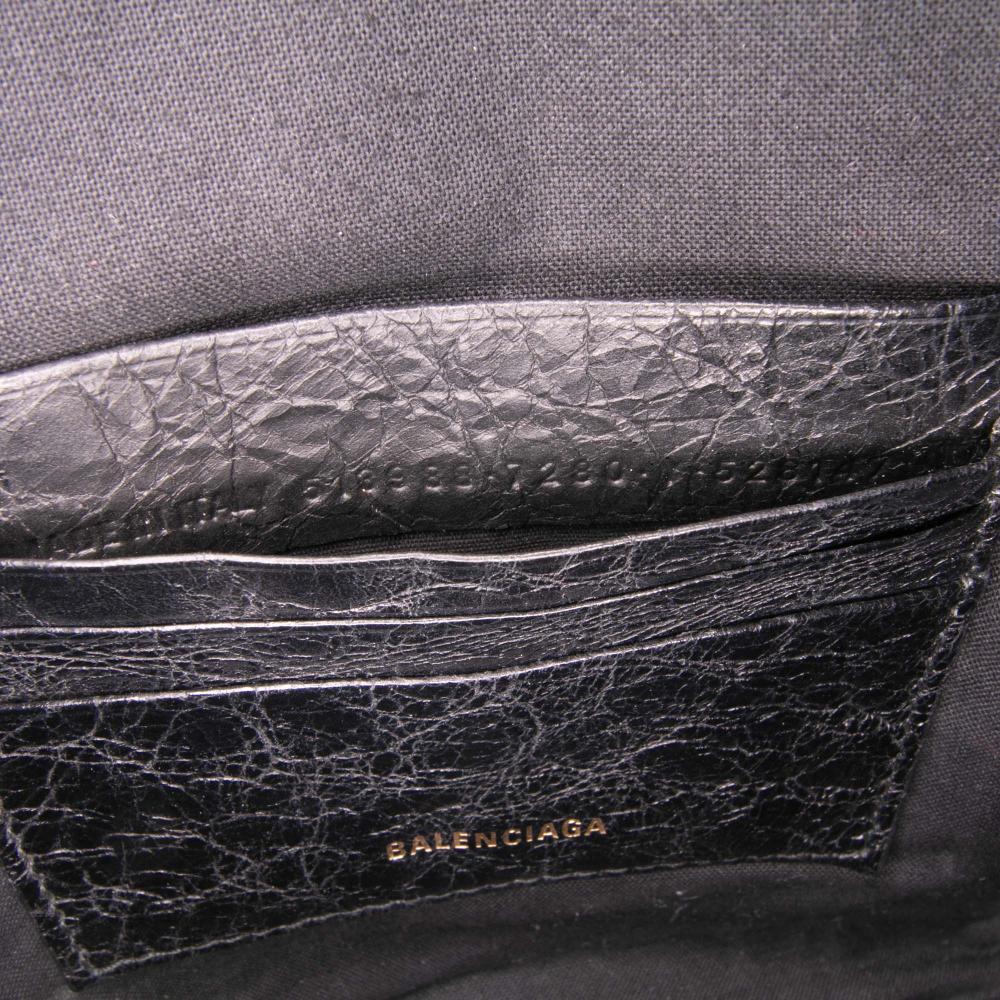 Balenciaga B Balenciaga Black Lambskin Leather Leather XXS Lambskin Bazar Shopper Satchel Italy