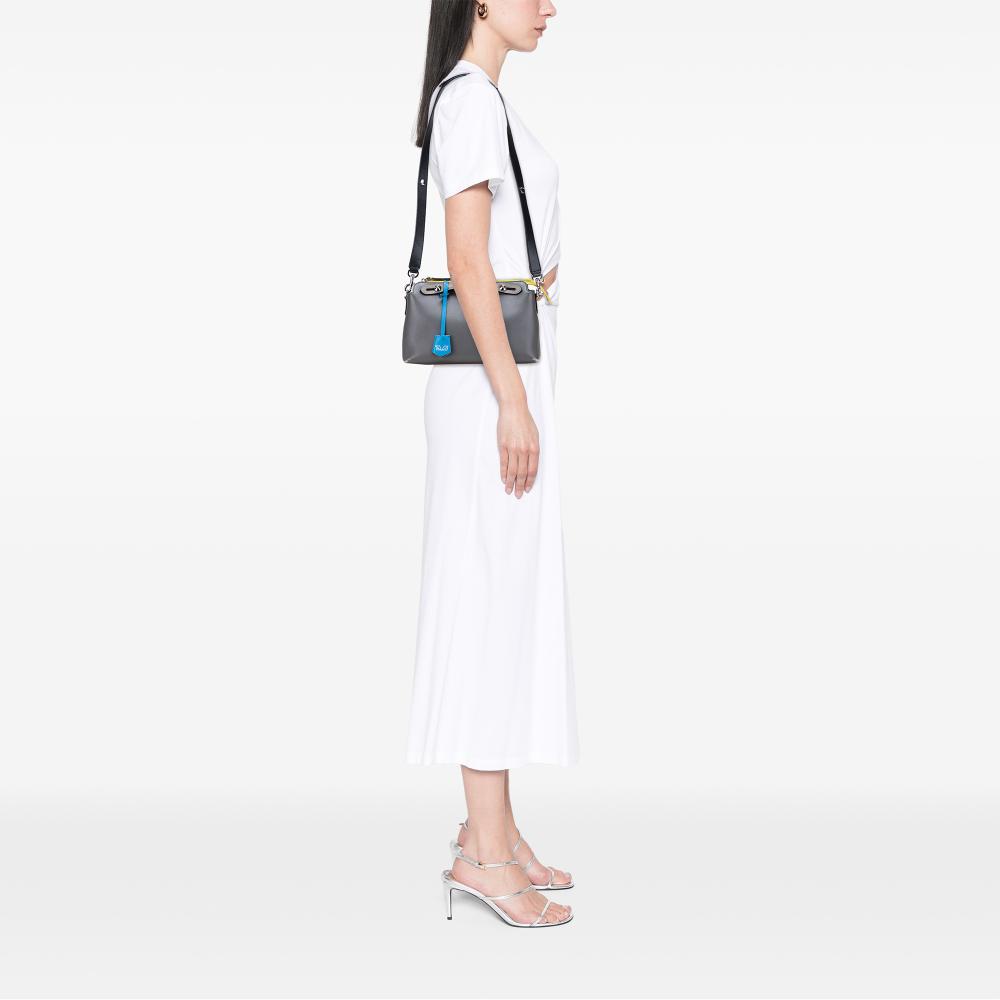 Fendi B Fendi Gray Calf Leather Medium Tricolor By The Way Satchel Italy