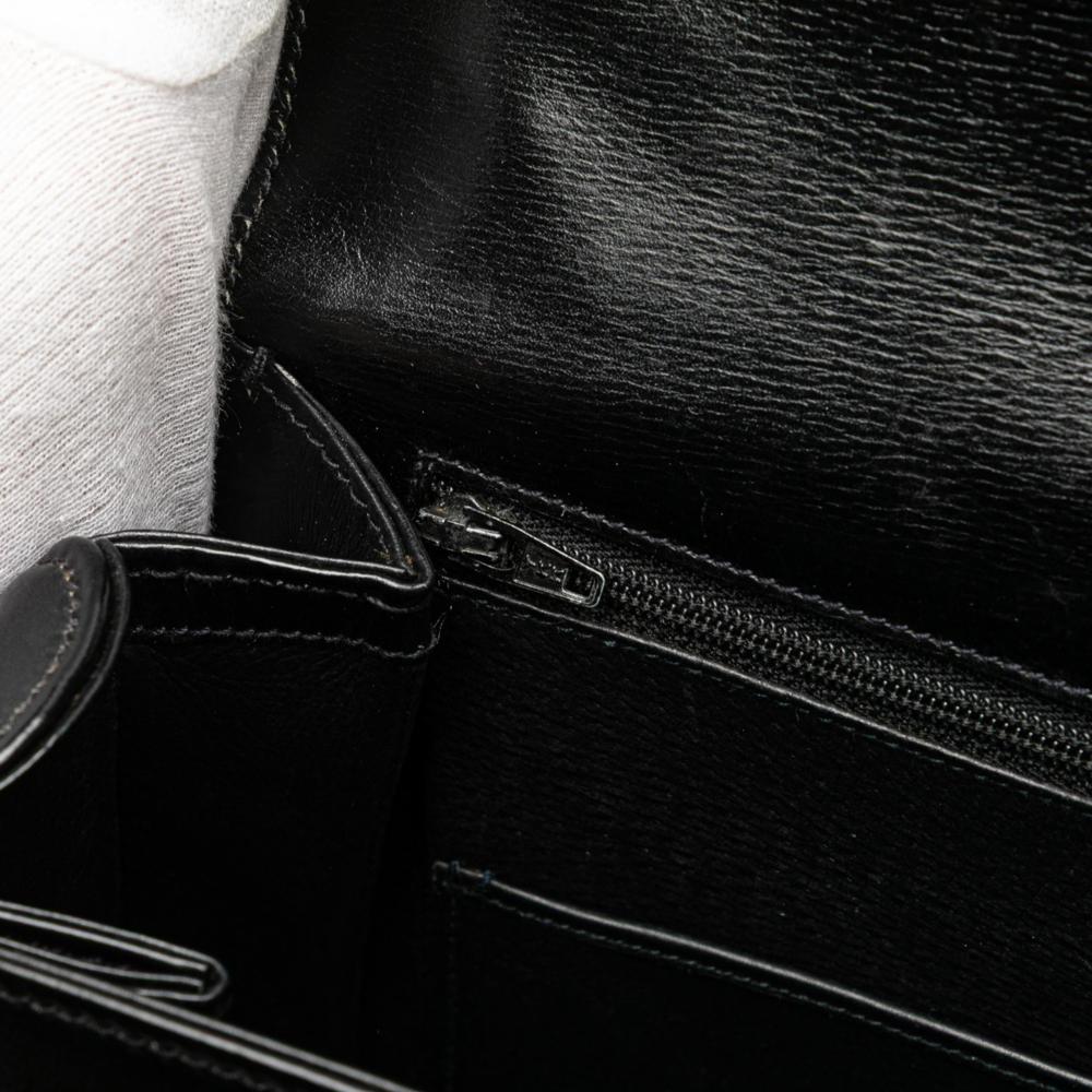 Gucci B Gucci Black Calf Leather skin Bamboo Night Italy