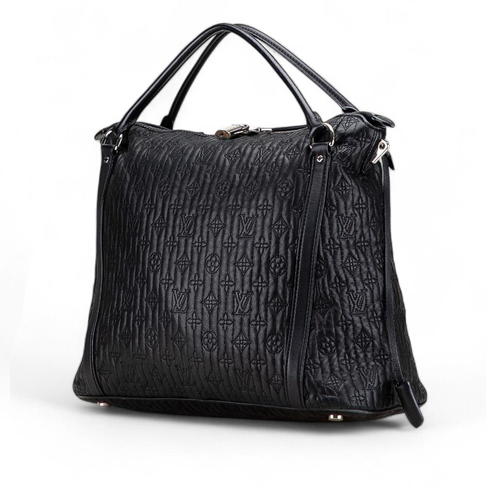 Louis Vuitton B Louis Vuitton Black Lambskin Leather Leather Monogram Antheia Ixia MM Italy