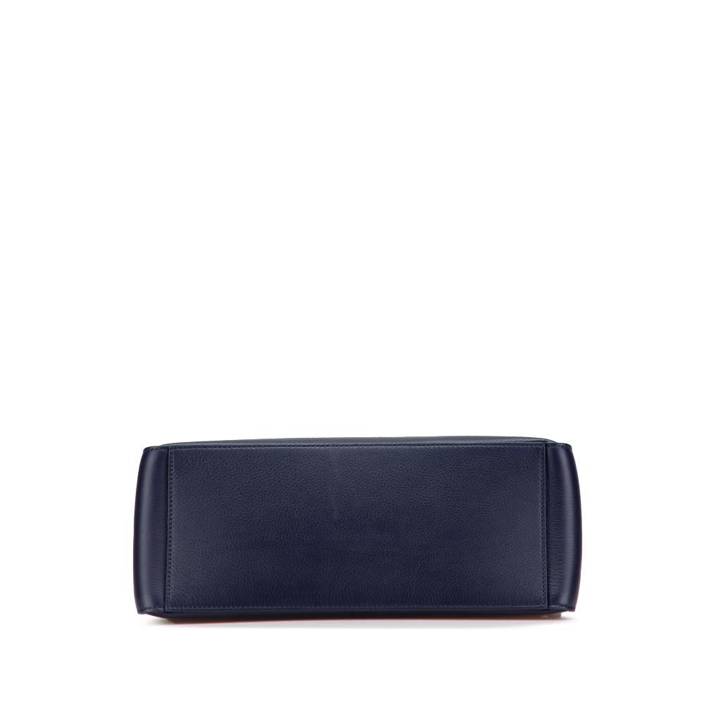 Ferragamo AB Ferragamo Blue Navy Calf Leather Soft Pouch Italy