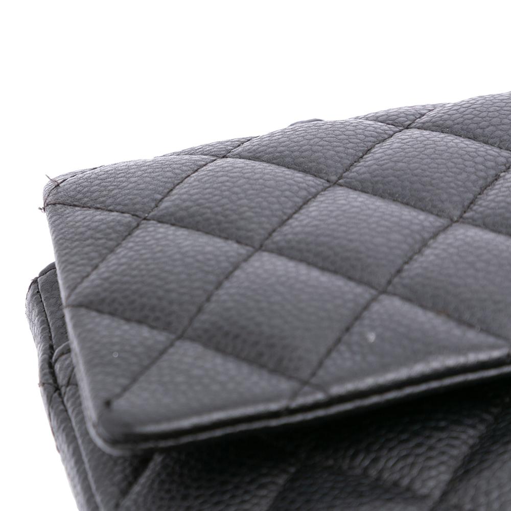 Chanel B Chanel Black Caviar Leather Leather Medium Classic Caviar Double Flap France