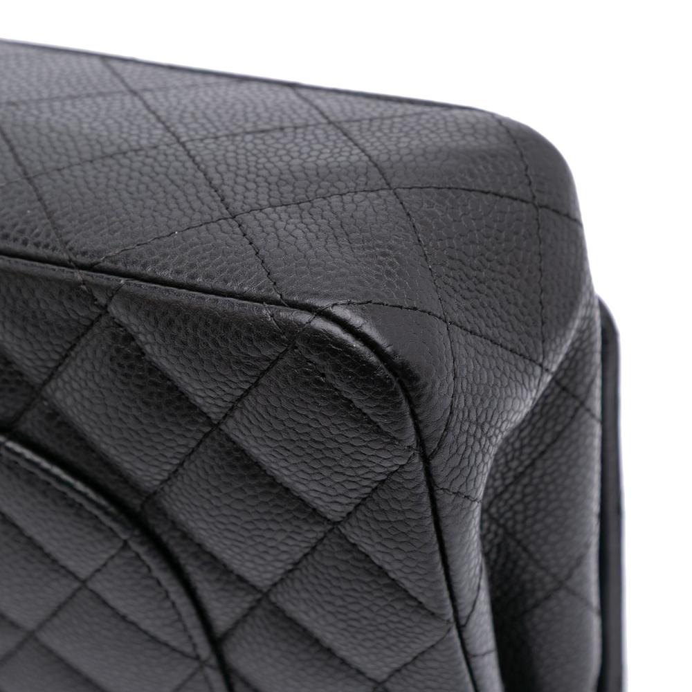 Chanel B Chanel Black Caviar Leather Leather Medium Classic Caviar Double Flap France