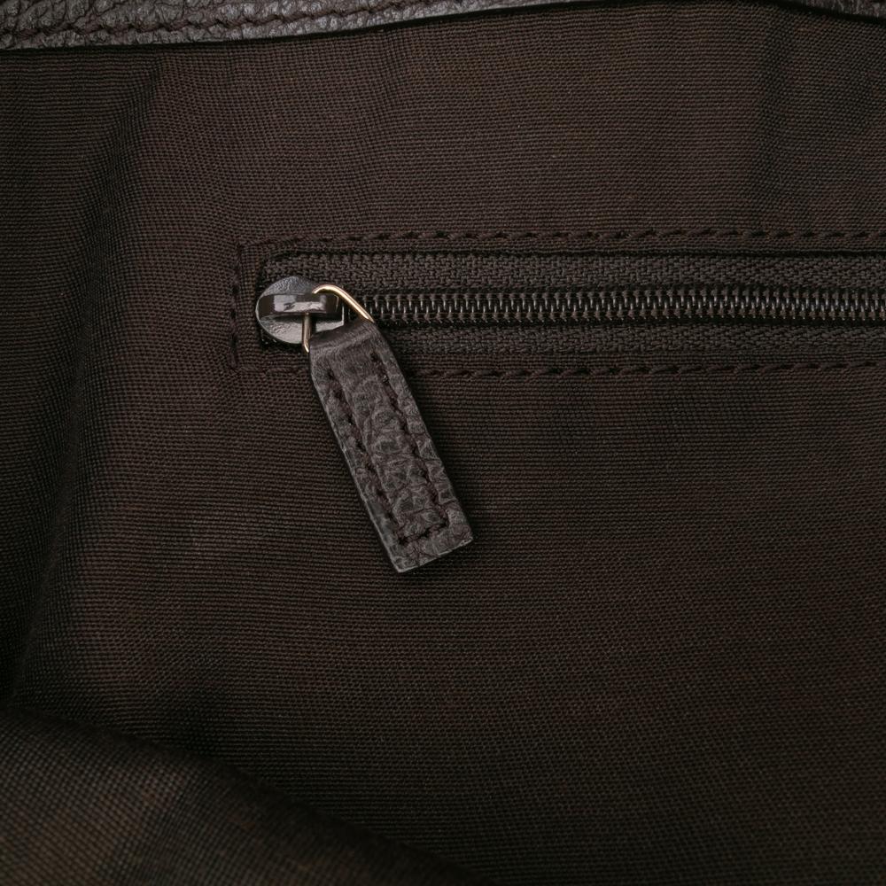 Gucci B Gucci Brown Beige Coated Canvas Fabric GG Charm GG Crystal Tote Italy