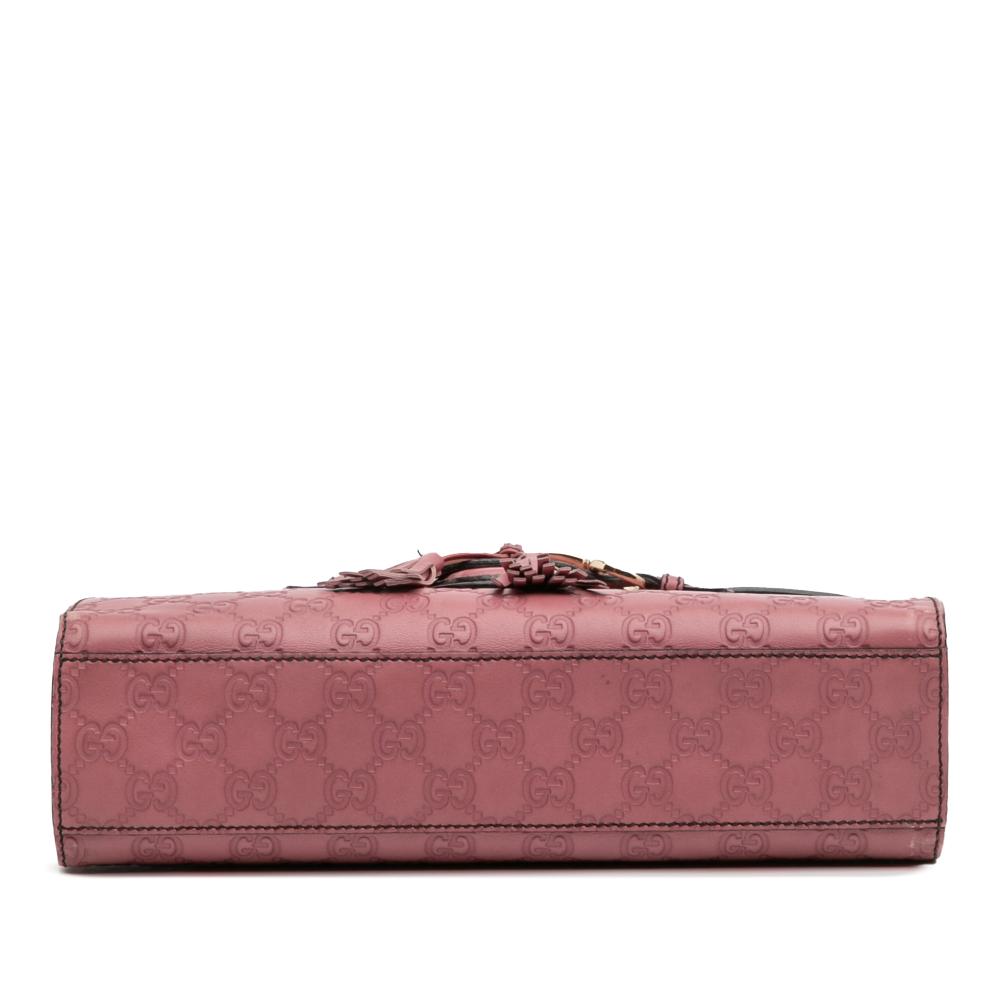 Gucci B Gucci Pink Calf Leather Medium Guccissima Emily Shoulder Bag Italy