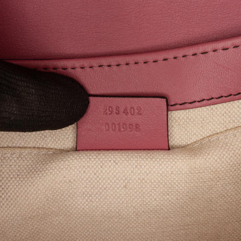 Gucci B Gucci Pink Calf Leather Medium Guccissima Emily Shoulder Bag Italy
