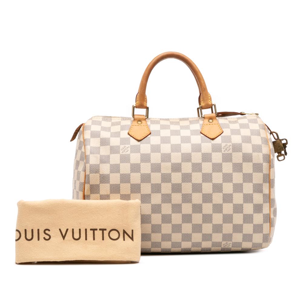 Louis Vuitton B Louis Vuitton White Damier Canvas Canvas Damier Azur Speedy 30 France