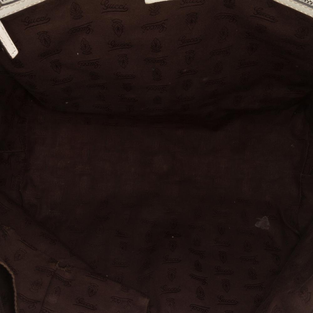 Gucci B Gucci White Calf Leather Guccissima Icon Bit Tote Italy