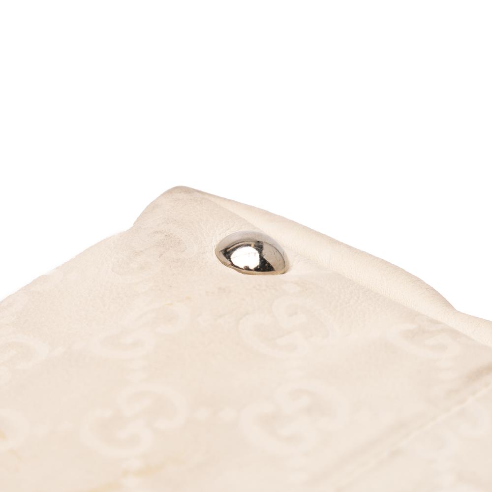 Gucci B Gucci White Calf Leather Guccissima Icon Bit Tote Italy