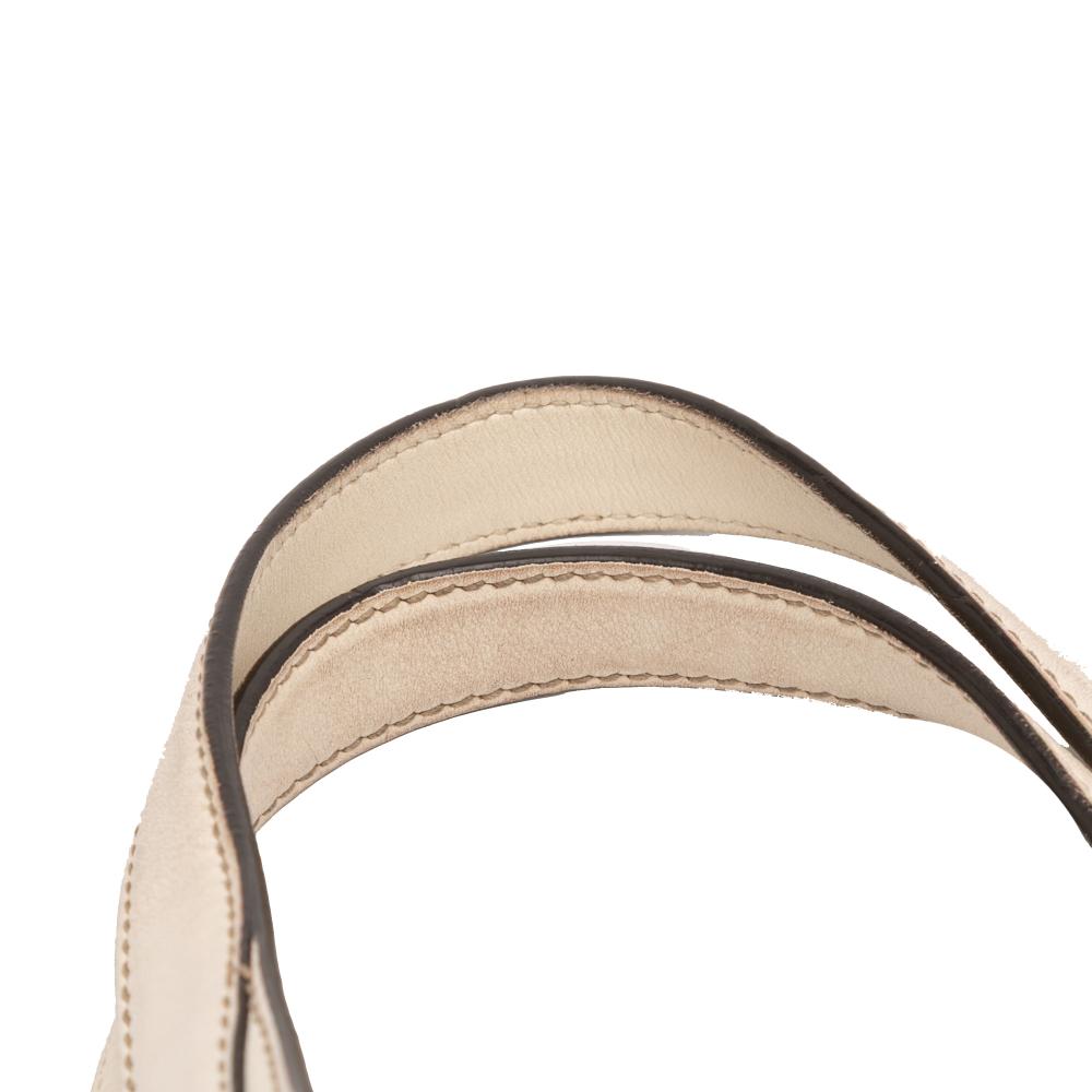 Gucci B Gucci White Calf Leather Guccissima Icon Bit Tote Italy