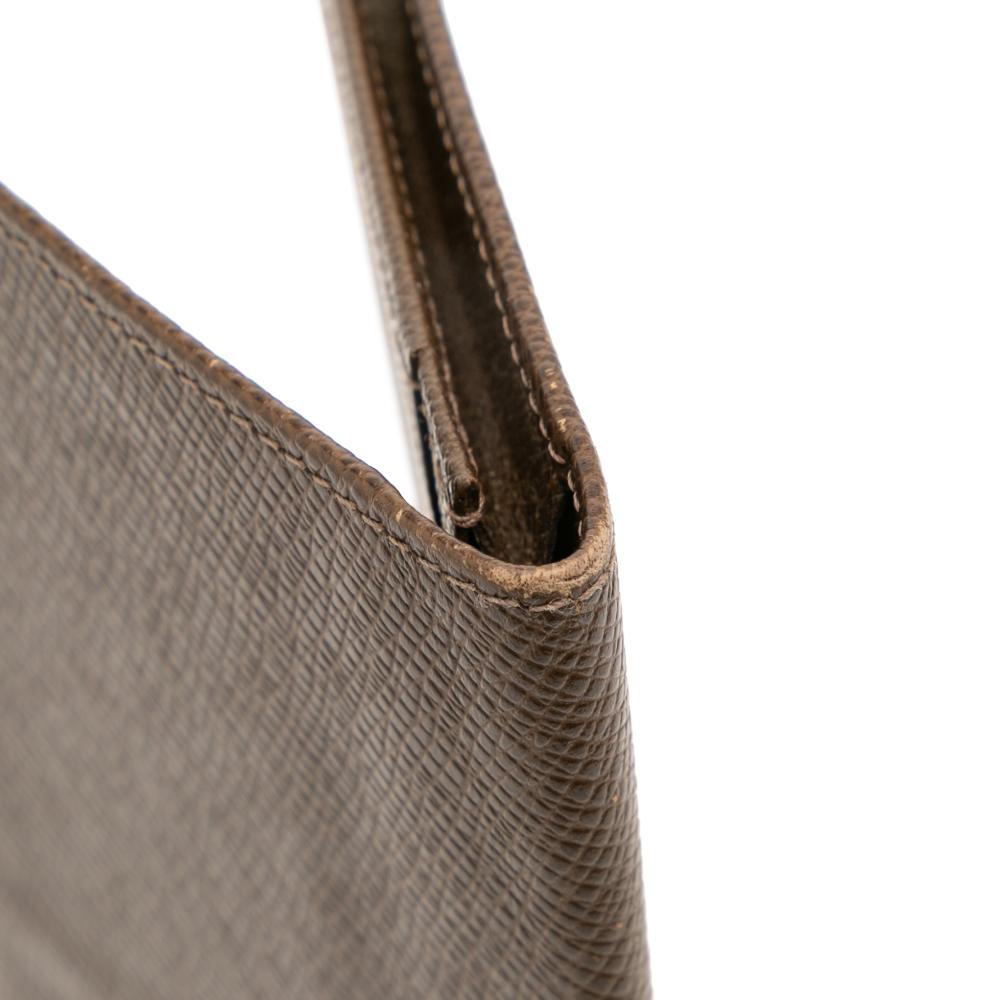 Louis Vuitton B Louis Vuitton Brown Taiga Leather Leather Taiga Checkbook Wallet France