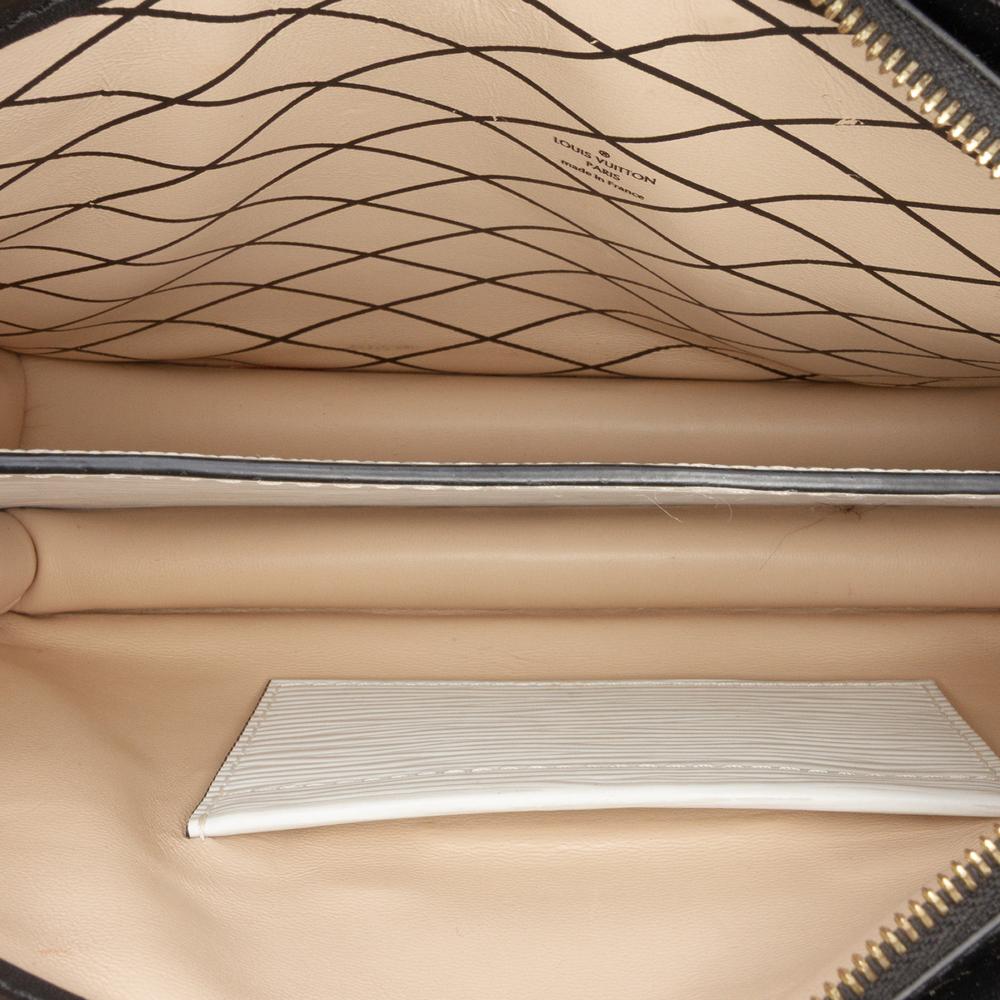 Louis Vuitton B Louis Vuitton White with Black Epi Leather Leather Epi Trunk Clutch France