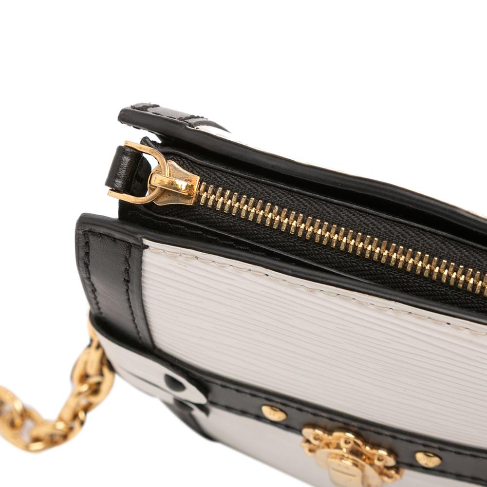 Louis Vuitton B Louis Vuitton White with Black Epi Leather Leather Epi Trunk Clutch France