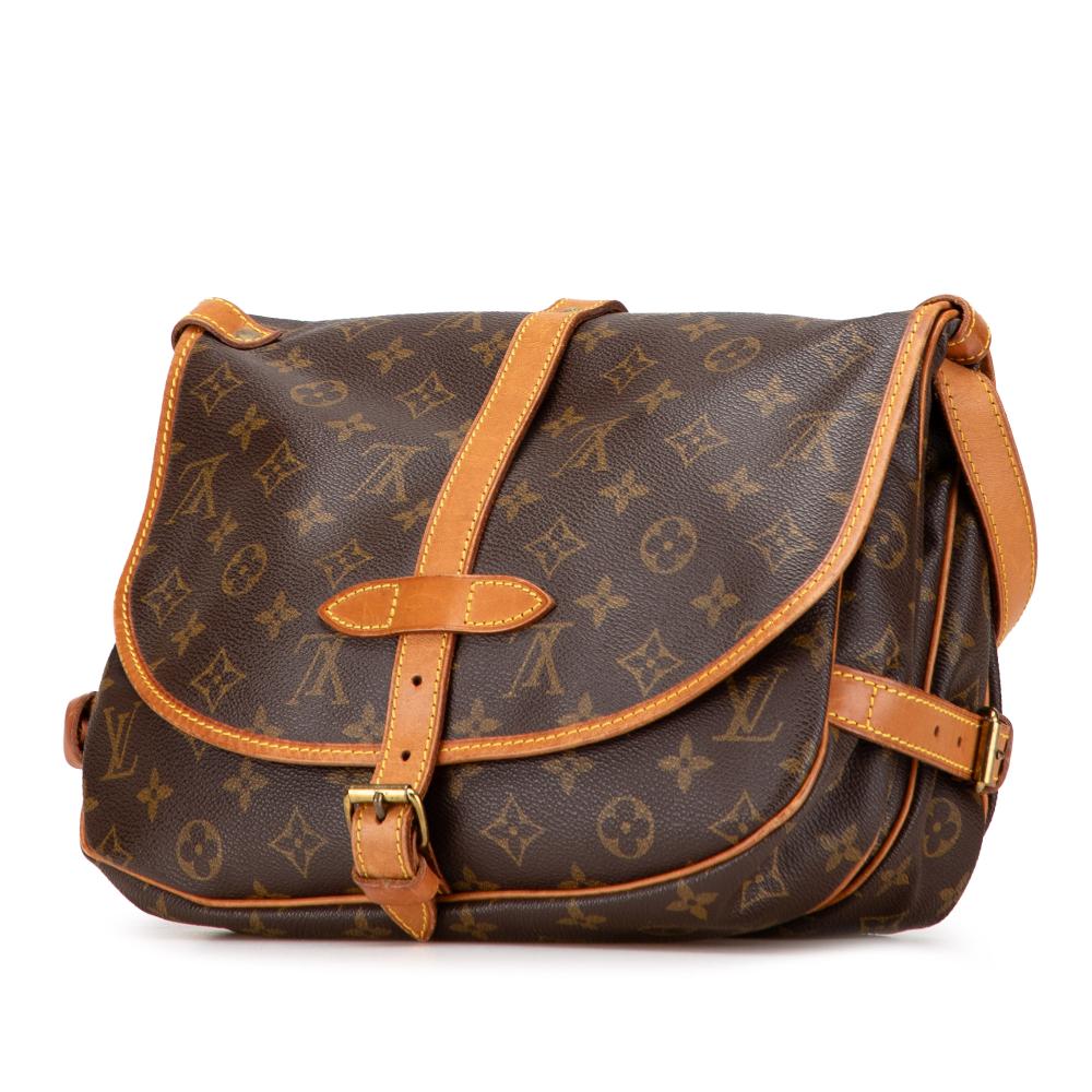Louis Vuitton B Louis Vuitton Brown Monogram Canvas Canvas Monogram Saumur 30 France