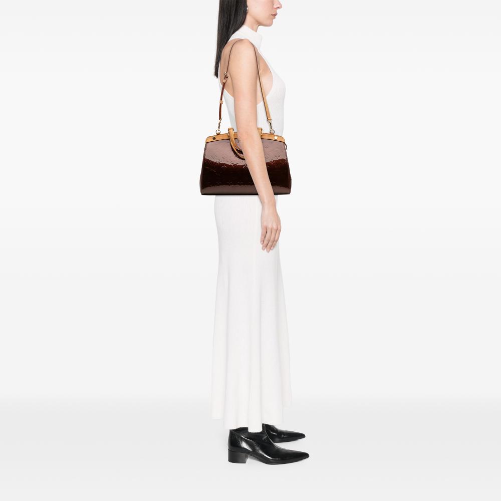 Louis Vuitton B Louis Vuitton Red Bordeaux Vernis Leather Leather Monogram Vernis Brea MM France